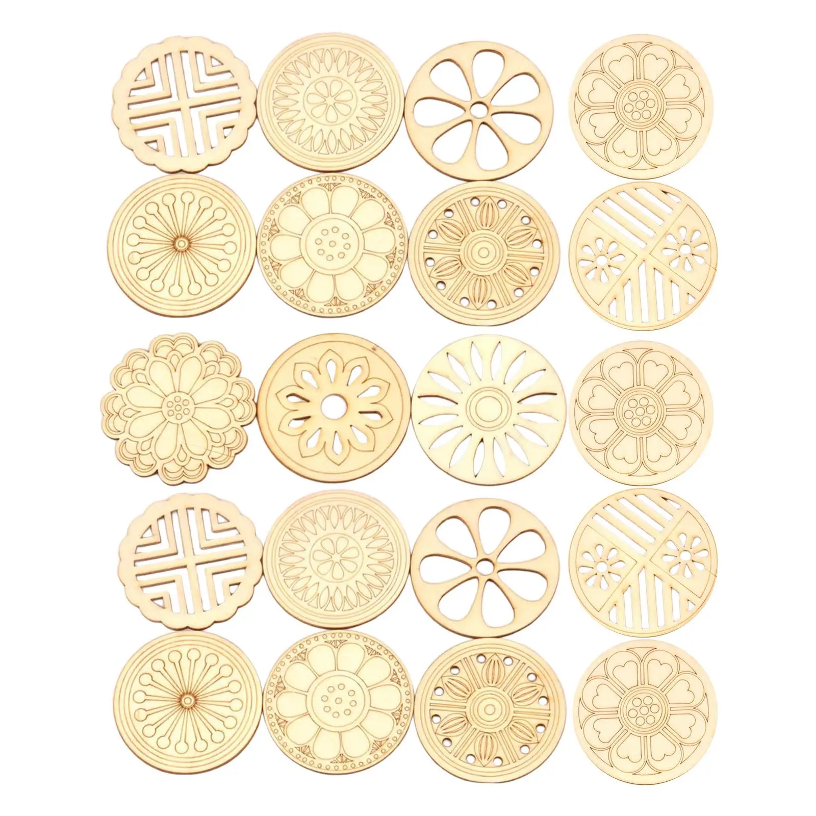 20Pcs Retro Frame Wooden Scrapbooking Craft Handmade DIY Sewing Mixed Ornaments
