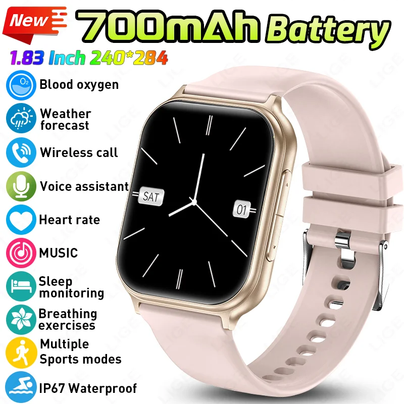 

LIGE 700mAh Battery Smart Watch Women Men Sports Fitness Heart Rate Stress Monitor Watches Relógio Inteligente Ladies Gift 2026