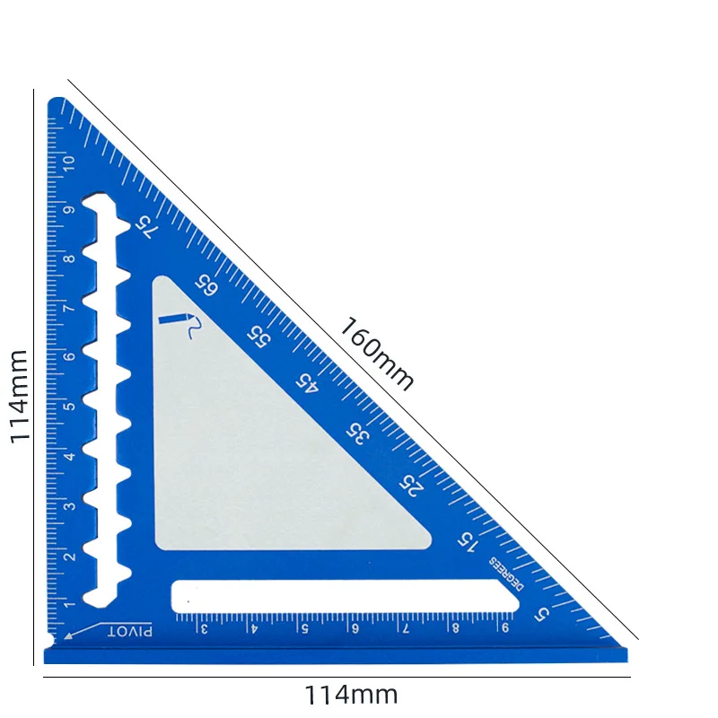 Yunbei 4 นิ้วเมตริก MINI ไม้บรรทัดไม้บรรทัดไม้อลูมิเนียมงานไม้สแควร์ 90 องศาแผ่นสี่เหลี่ยม