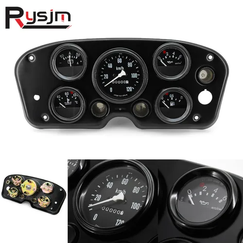 Imagen 2 del producto Velocímetro 5 en 1, medidor de temperatura del agua, Kit de medidor de voltios, Panel de instrumentos completo, medidor Universal/largo, Panel de instrumentos completo