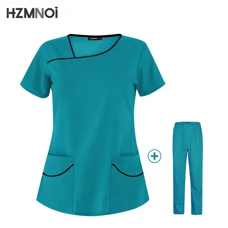 Hospital Working Scrubs Set Operating Room Medical Uniform Scrubs Short-sleeved Hand Washing Clothes Grooming Nurse Workwear