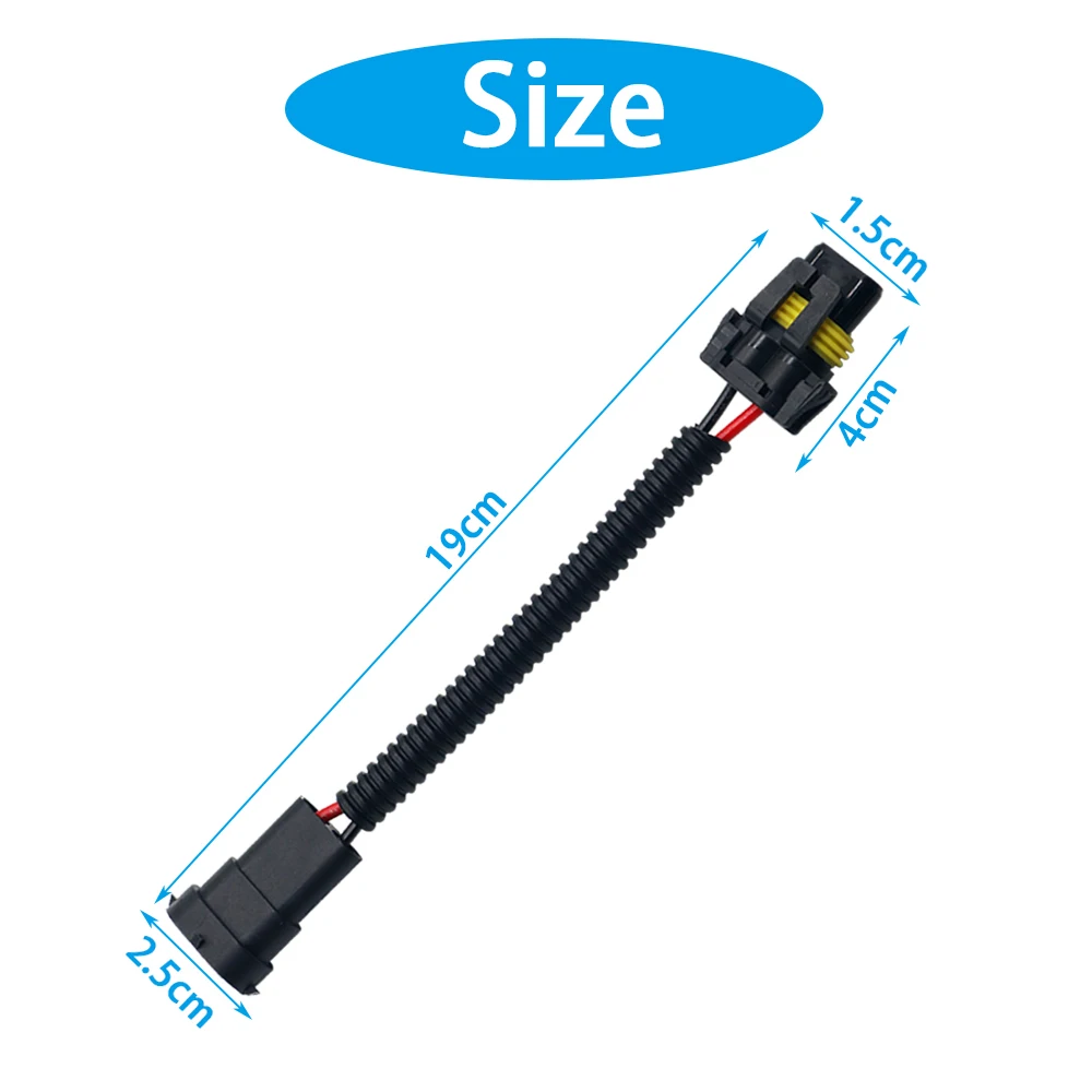 NSXINQI 1piece H11 H8 H9 Male Connector to 9005 HB3 9006 HB4  Female Connectors Conversion Adaptor Wiring Harness Headlight Fog