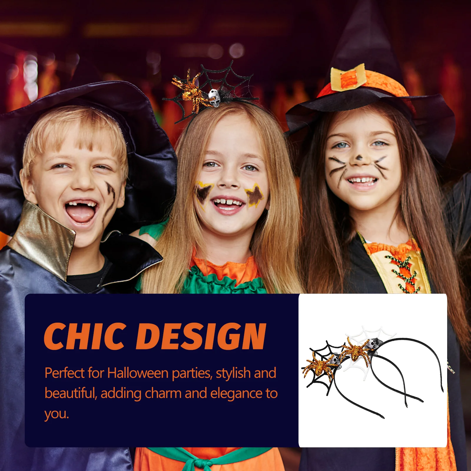 

Skull Headband Halloween Spider Web Headdress Hair Accessories Headbands for Women