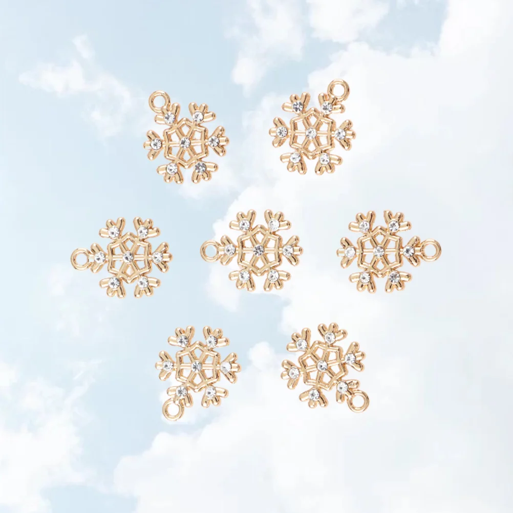 

10 Pcs Snowflake Pendant Charm DIY for Necklace Charms Christmas Jewelry Making Pendants Accessories