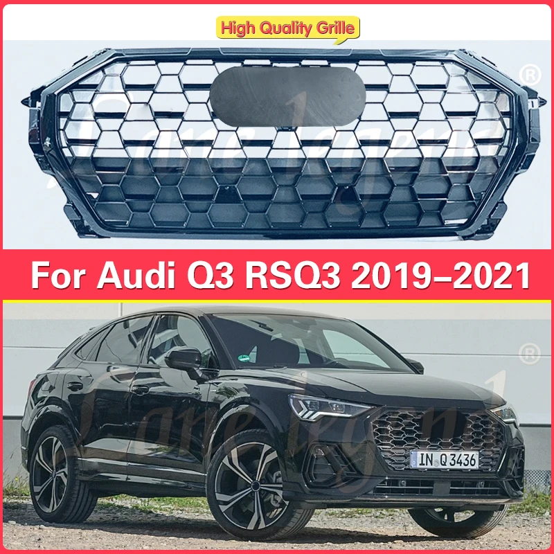 

Perfect Match Front Hood Bumper Grille Racing Grill Upgrading For RSQ3 Style Grills For Audi Q3 2019-2021 Newest Front Grille