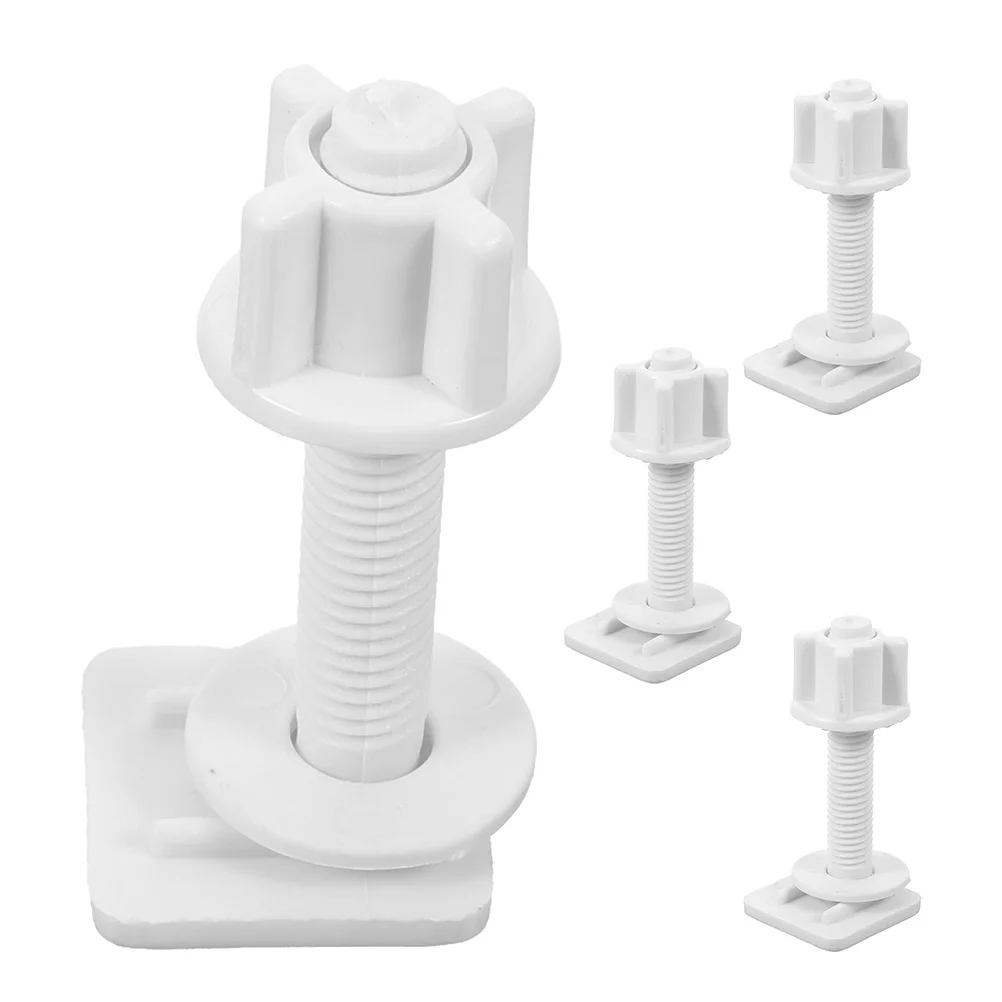 

4Pcs Toilet Seat Screws Nuts Washers ABS Plastic Replacement Hardware Set Mounting Toilet Covers Secure Tight Installation