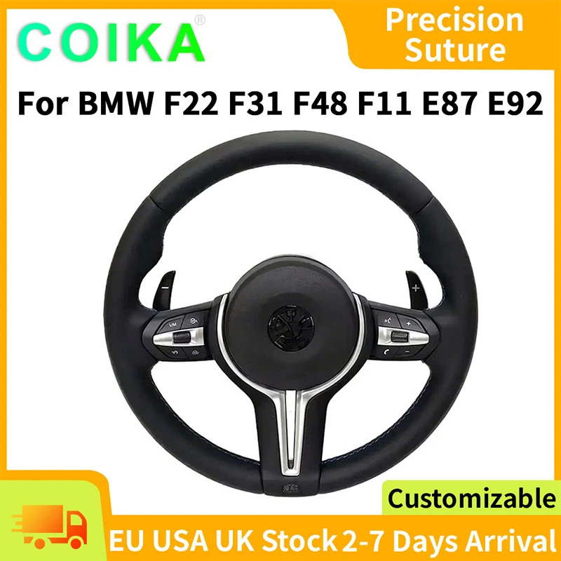 Wnętrze serii M dla BMW M3 M5 F20 F22 F23 F30 F33 F34 X1 F48 X5 F15 X3 F25 F80 E90 E70 E84 z łopatkami zmiany biegów, skórzany kierownica