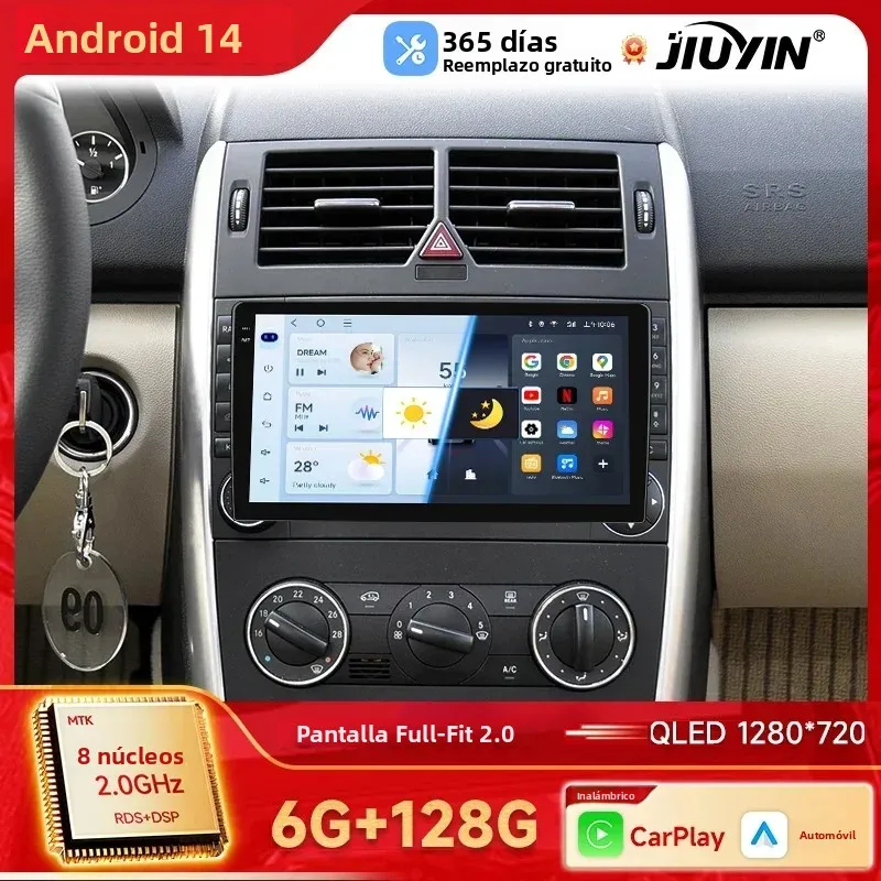 Radio de coche JIUYIN de 9 pulgadas para Mercedes Benz W169 W245 B200 W906 Sprinter W639 Vito, CarPlay inalámbrico, Android Auto, sin DVD 2 din 2din