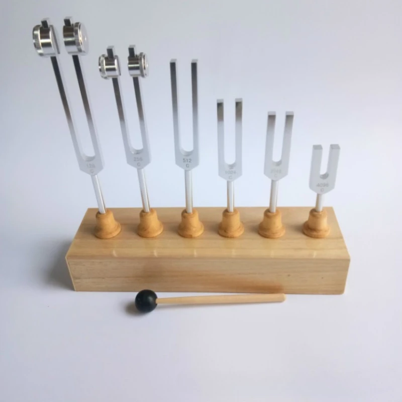 High-quality aluminum alloy tuning fork set 6 pcs 128 256 512 1024 2048 4096HZ gift tuning fork