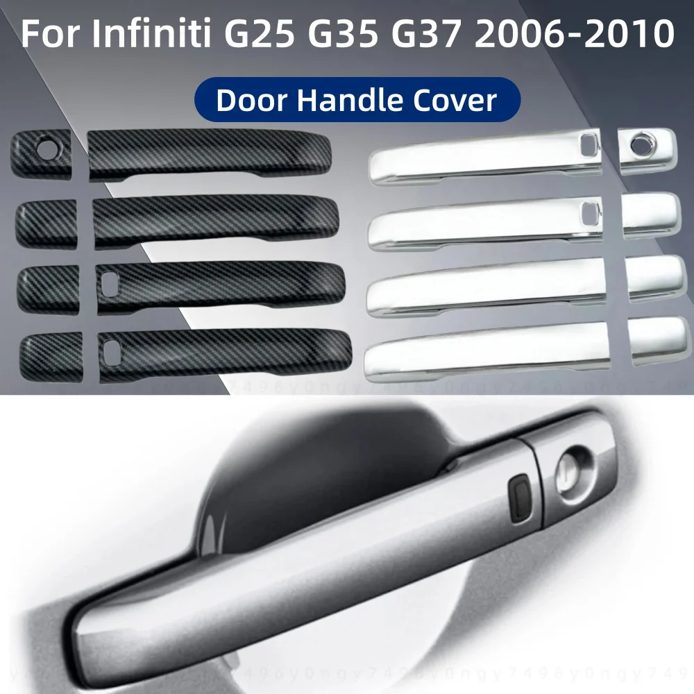 

For Infiniti G25 G35 G37 2006 2007 2008 2009 2010 High Quality Door Handle Bowl Cover ABS Plastic Black Carbon car accessories