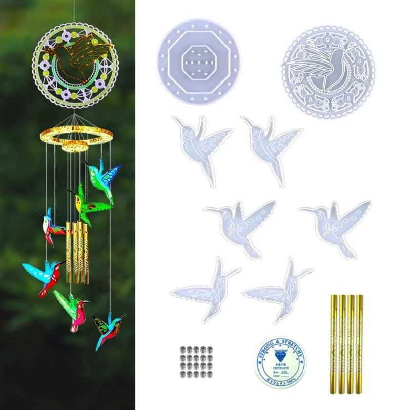 

Diy Little Hummingbird Wind Crystal Epoxy Mold Pendant Wall Hanging Mold