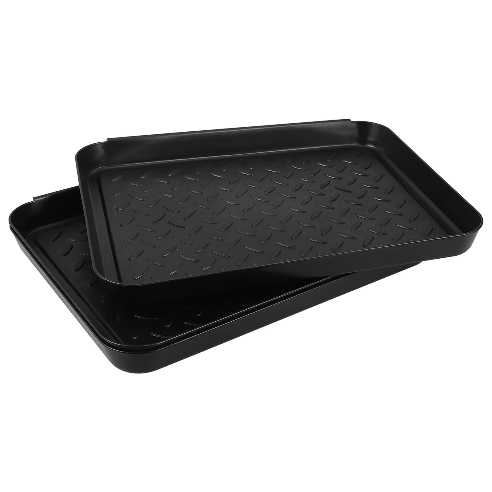 3 Pcs Plastic Shoe Tray Extra Large Boot Drip Water Proof Snow Mats for Entryway Front Door Black Trays