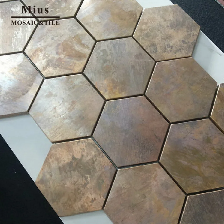 

Hexagonal Copper wall tile kitchen backsplash