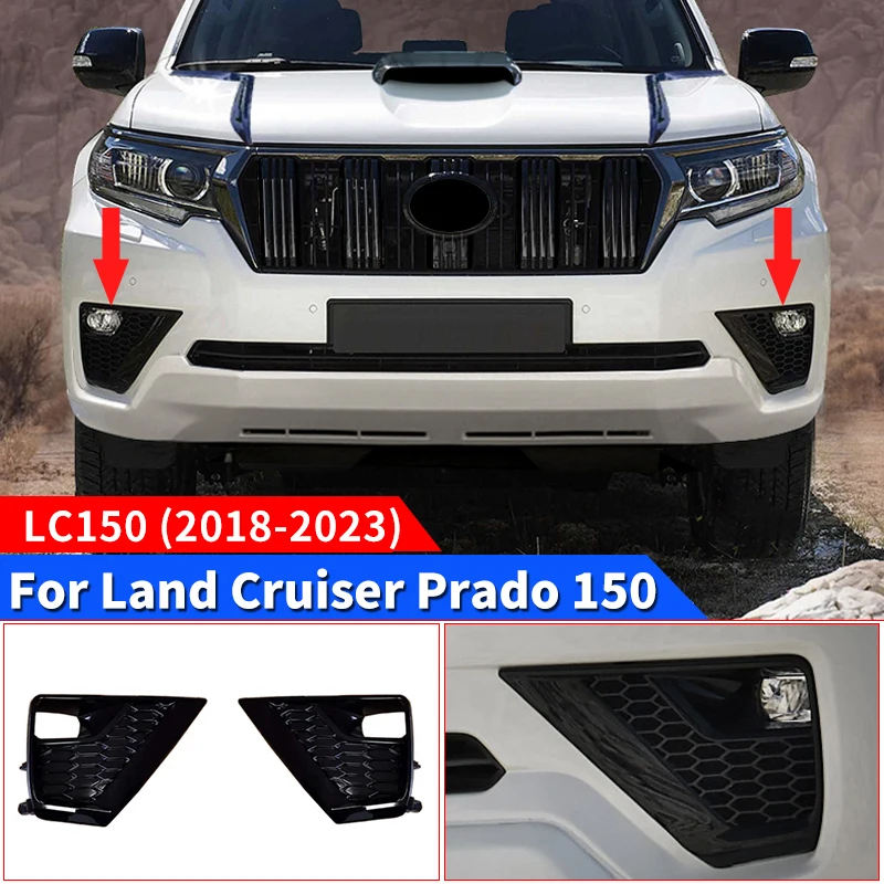 Voor 2018-2023 Toyota Land Cruiser Prado 150 Zwart Yao Mist Lampenkap LC150 Exterieur Decoratie Modificatie Accessoires 2022 2019 2021 2020