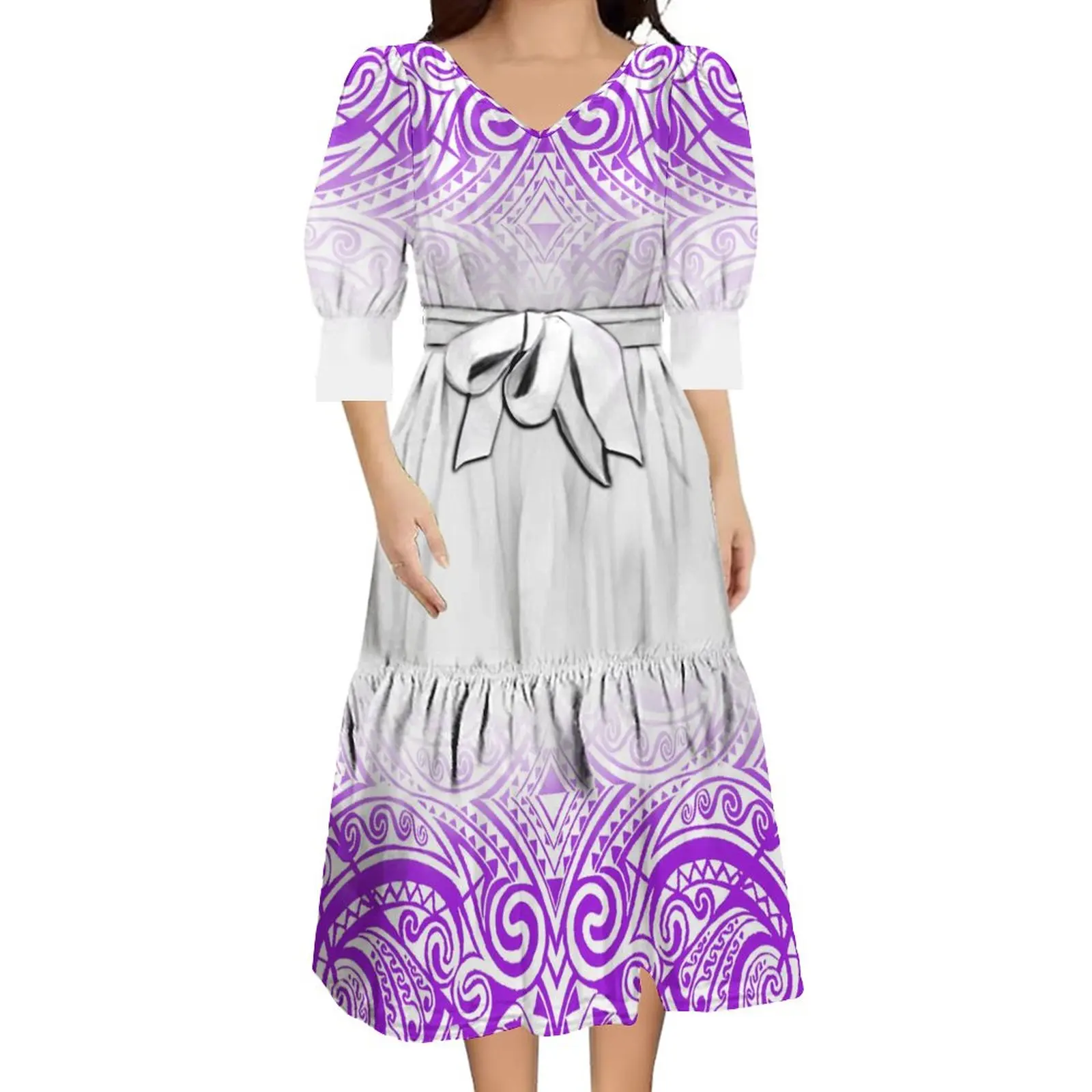 

Summer Short Sleeve Dress Casual Skirt Polynesian Custom Women's Clothing Loose Skirt 2023 New Fashion Women's Dress