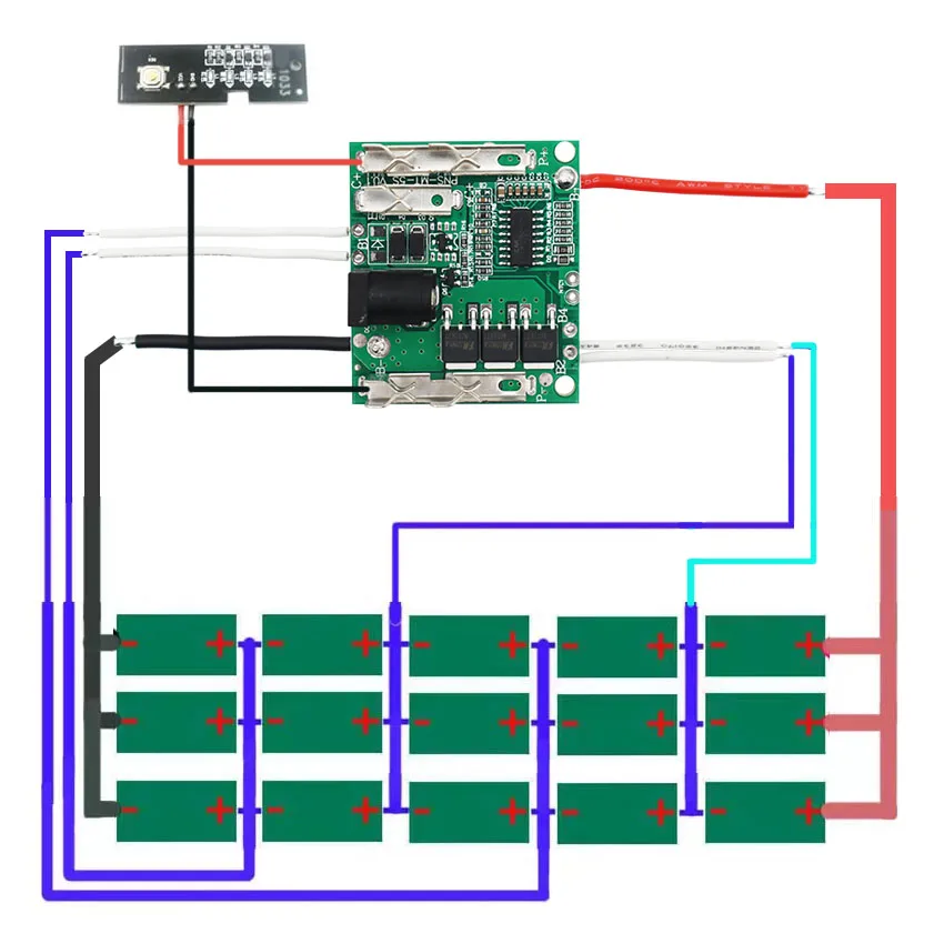 بطارية ليثيوم أيون علبة بلاستيكية شحن حماية لوحة دوائر كهربائية PCB لماكيتا Lomvum Zhipu Hongsong Jingmi بطارية ليثيوم 18 فولت