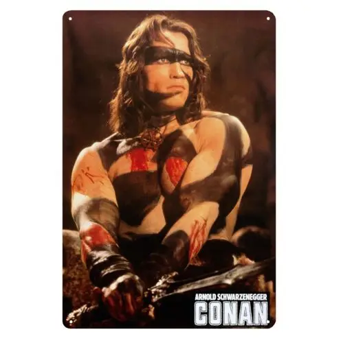e1,Conan The Barbarian Arnold Schwarzenegger Movie Metal Poster Tin Sign 20x30cm