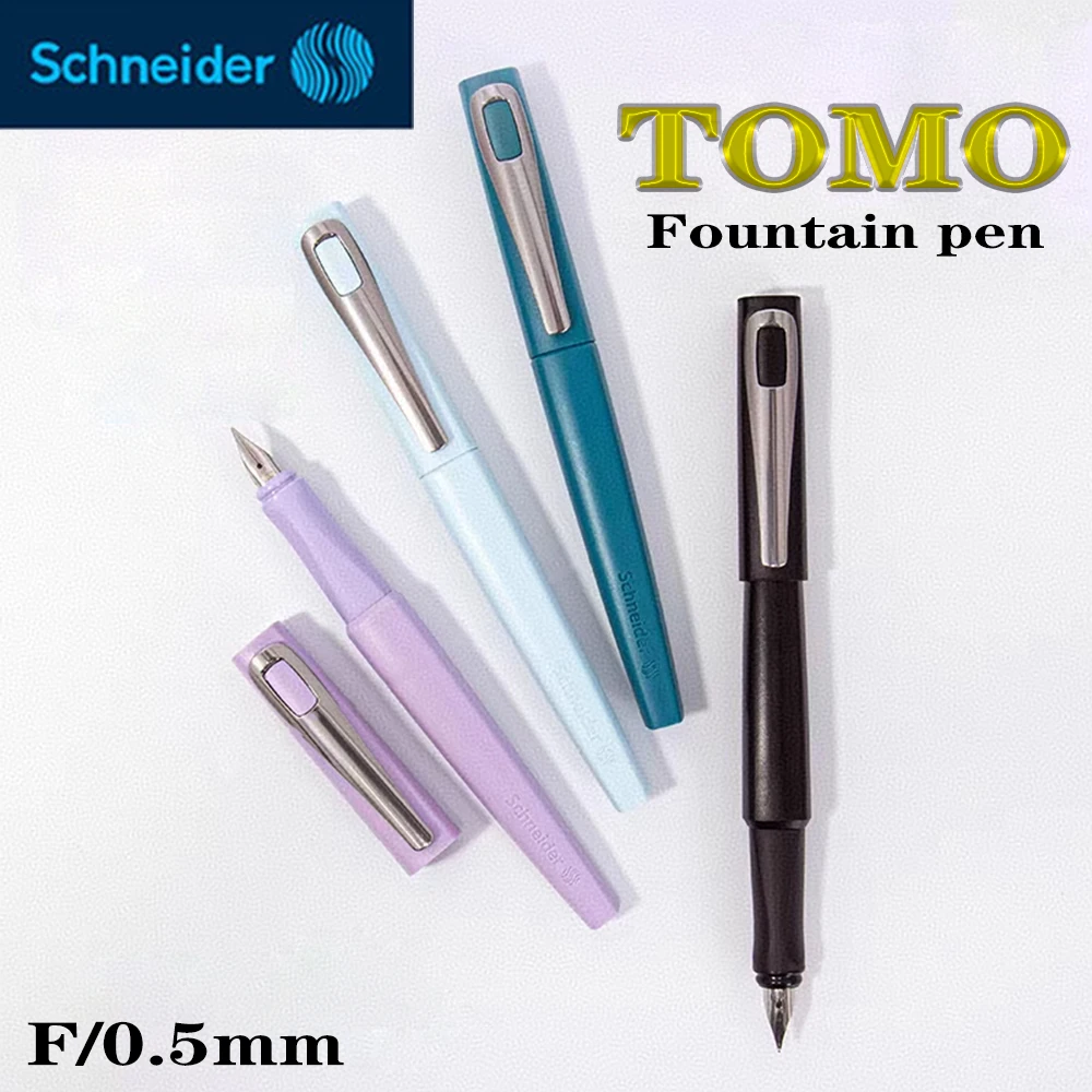 

1 комплект перьевой ручки Schneider TOMO F (0,5 мм), студенческая пишущая практика, подарочная коробка, канцелярские принадлежности для делового письма, школьные принадлежности