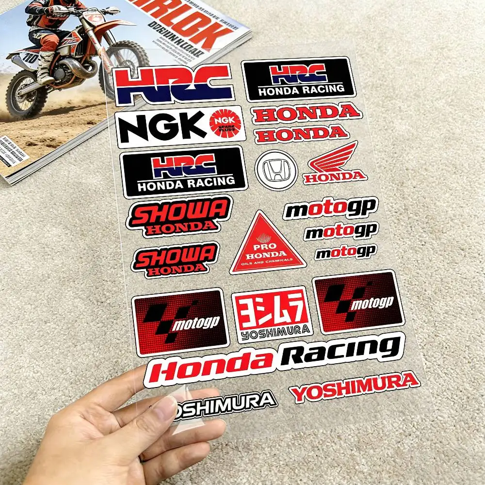 

Модные лазерные светоотражающие наклейки для мотоциклов Honda, водонепроницаемые виниловые наклейки для мотоциклетных шлемов, топливных баков и велосипедов