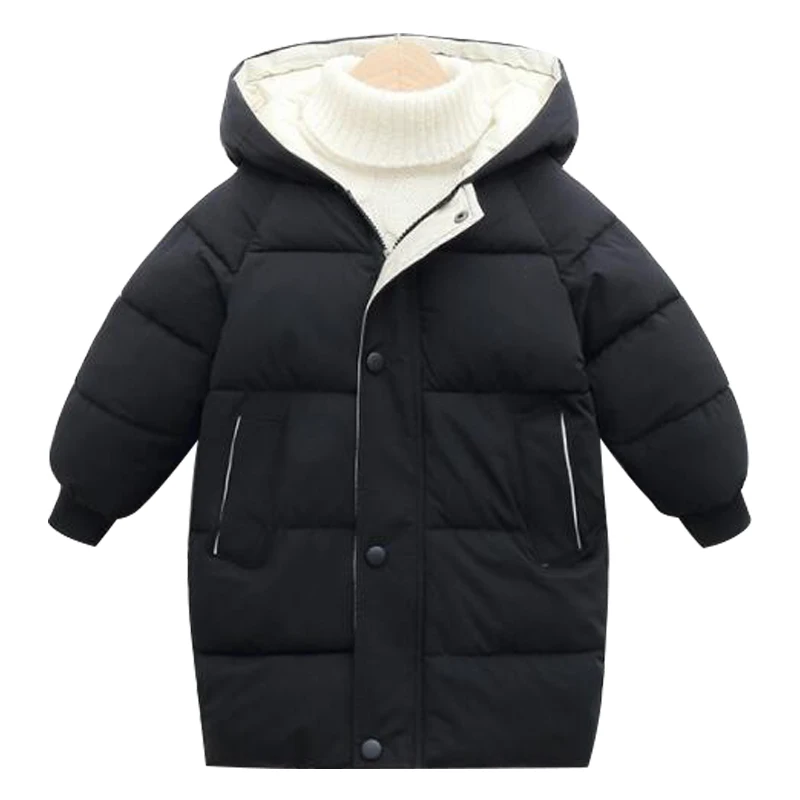 Baby Girls Winter Clothing Kids Long Coats Casual Fashion Hooded Warm Thick Jacket Toddler Boy Outfits Children Clothes BC294