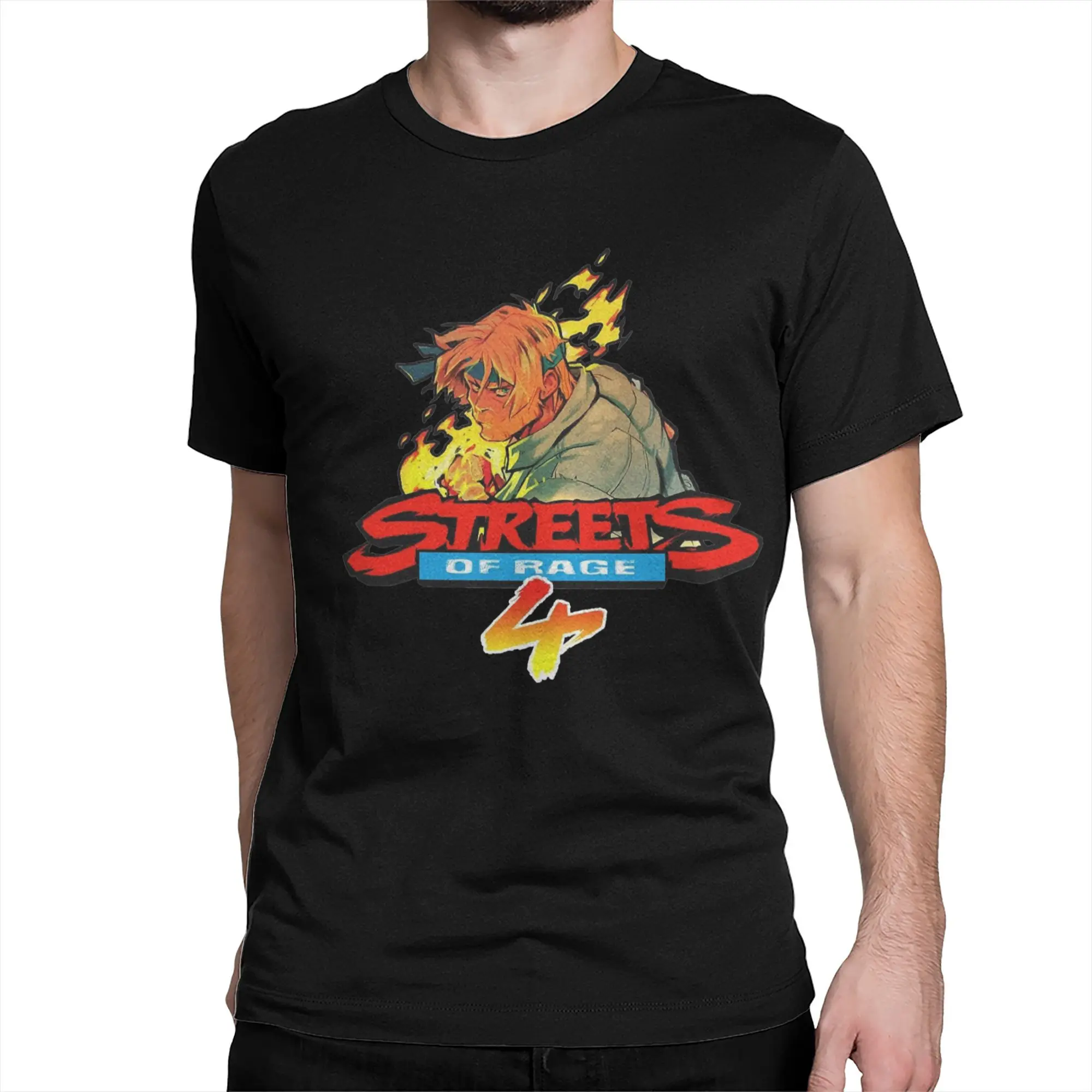 Streets Of Rage 4 Axel Stone Merch Unisex T Shirt 100% Cotton Tee Printed Fighting Game T-shirt Clothing