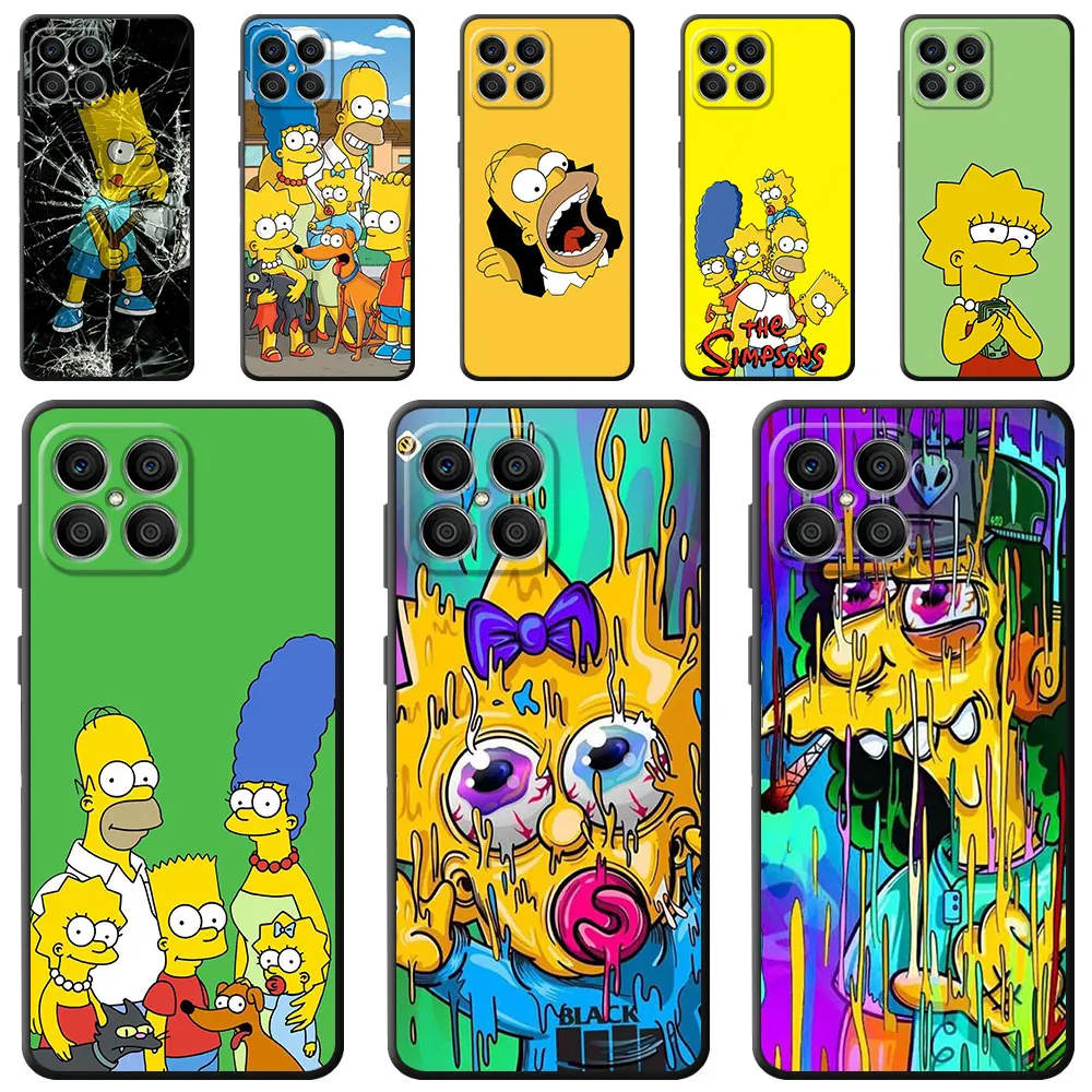 The Simpsons Case For Honor 90 Lite 8X 20 70 X8 X8A X9a X7 X6 50 Magic5 Pro 4 Black Soft Phone Funda