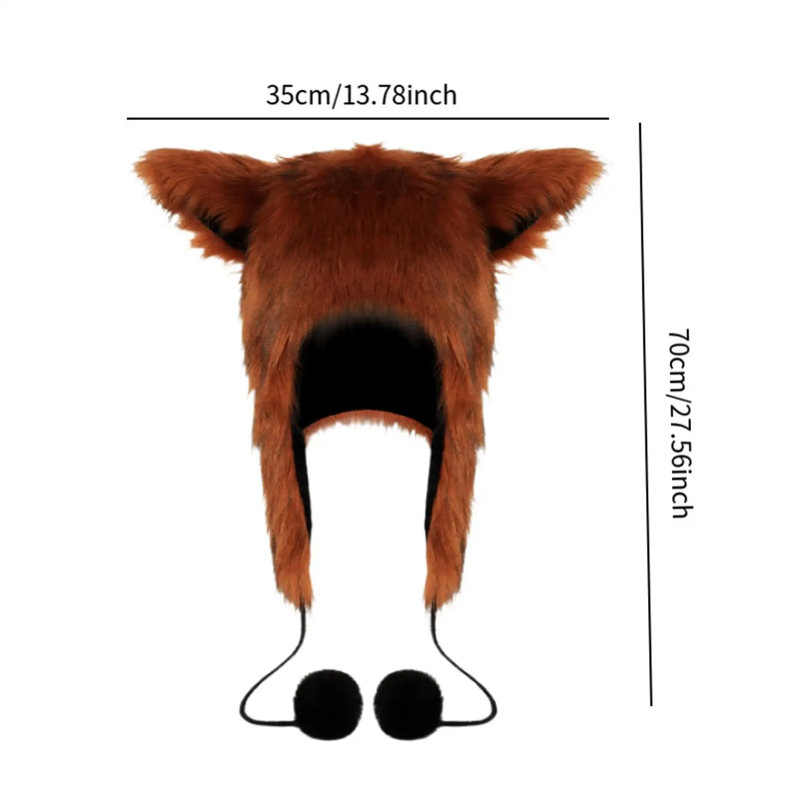 Sombrero de cosplay de anime novedad capucha de animal vestir sombrero de felpa para hombres mujeres bola