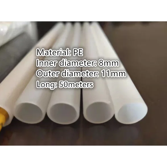 Vacuum resin guide tubeHigh transparent PE plastic tubeglass carbon fiber RTM Resin transfer molding OD 11mm* ID 8mm* 50m length