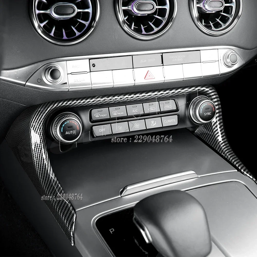 LHD Car Interior Rear Air Vent Decorative Frame Cover Shift Extension Frame ABS For Kia Stinger 2018-2023 Trim Accessories