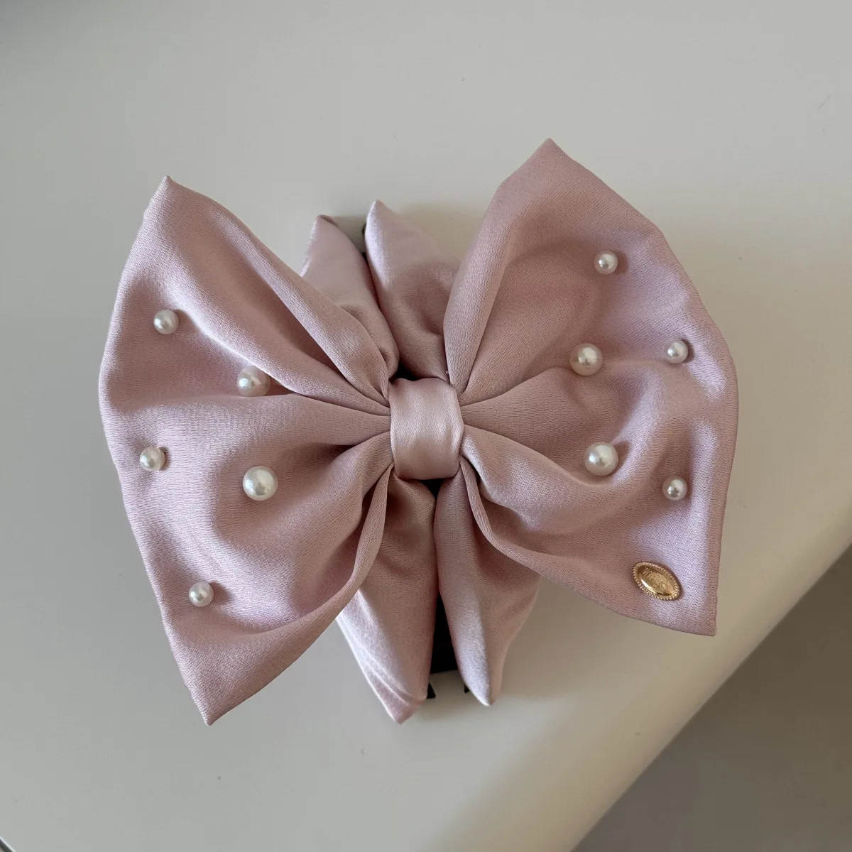 أنيقة مزاجه النسيج كبير القوس مشبك شعر للمرأة الكورية نمط مثلث القرش كليب فتاة الموضة عالية ذيل حصان الشعر المشبك