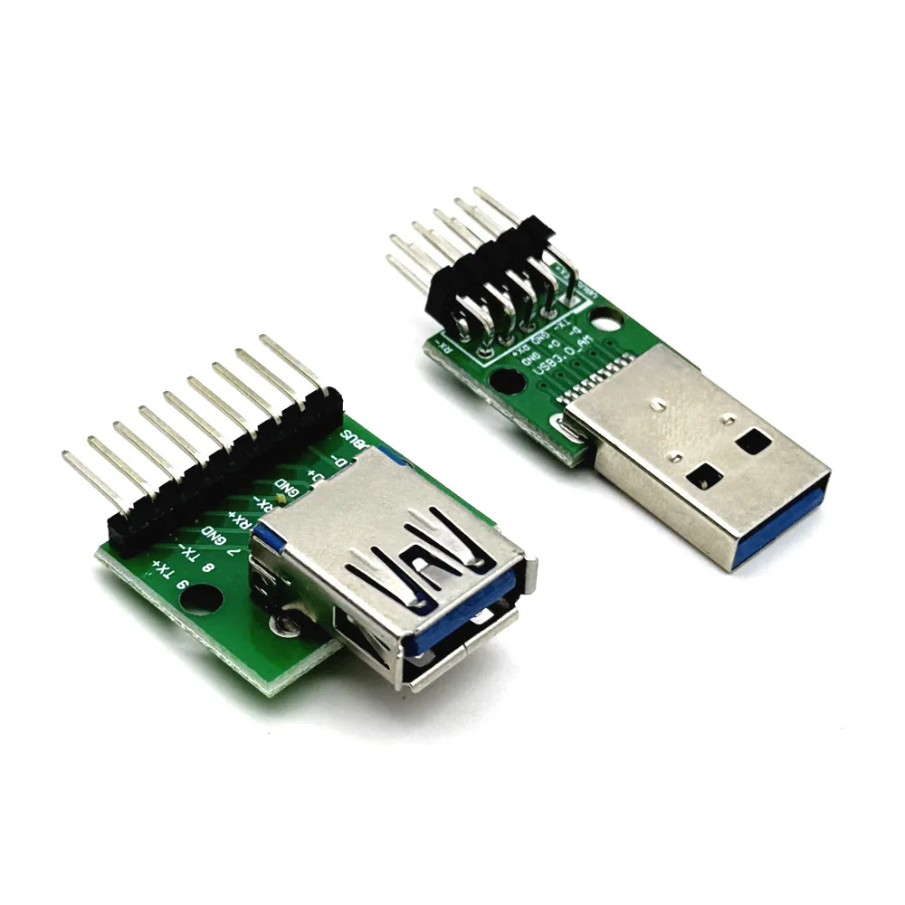 USB 3.0 Male Female Welding line Test Adapter plate Connector Interface To 9 10 Solder Joints DIP 2.54 PCB Board Connecting Plat