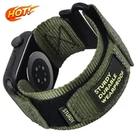 Tactical Nylon Strap for Apple Watch Ultra 2 Band 49mm 44mm 41mm 45mm 40mm 42mm Bracelet for Iwatch Series 9 8 7 6 SE 5 4 Sports