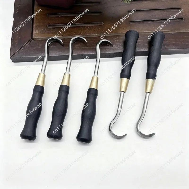 Bonsai Engraving Tool Set | Brushed Hook Knife for Bonsai Modeling & Dried Relic Making