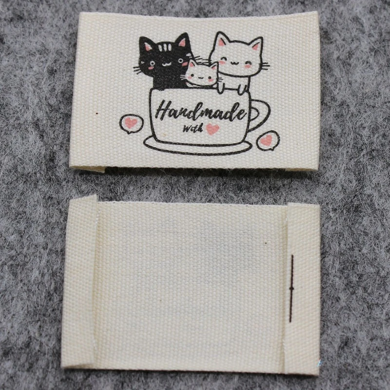 Colorful Cotton Fabric Label: Handmade Sewing DIY Side Tag for Children\'s Clothing Apparel Cotton Neck Label 10PCS
