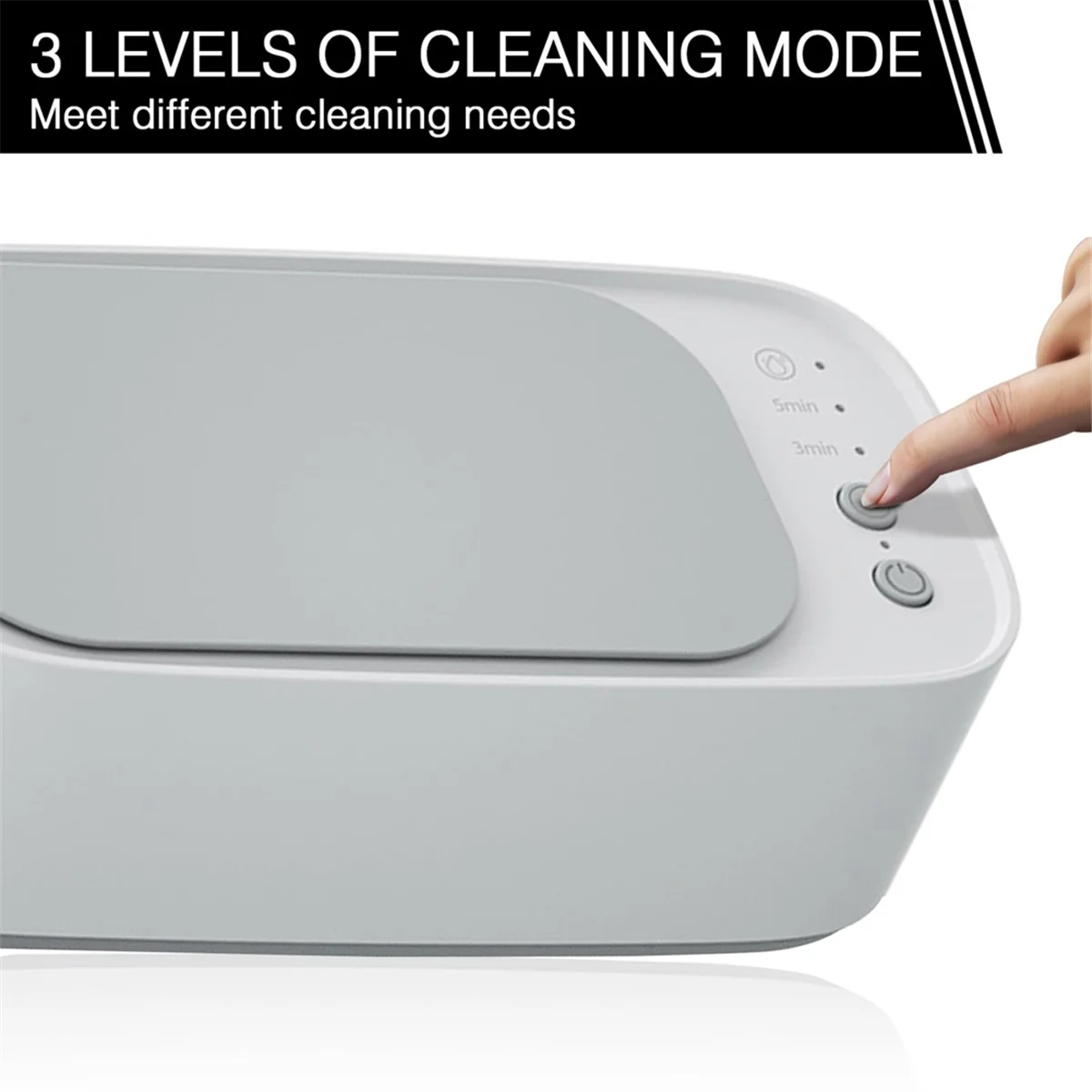 Ultrasonic Cleaner, 3 Modes of Cleaning, Portable 45KHz Low Noise Ultrasonic Glasses Cleaner(Chargeable Version)