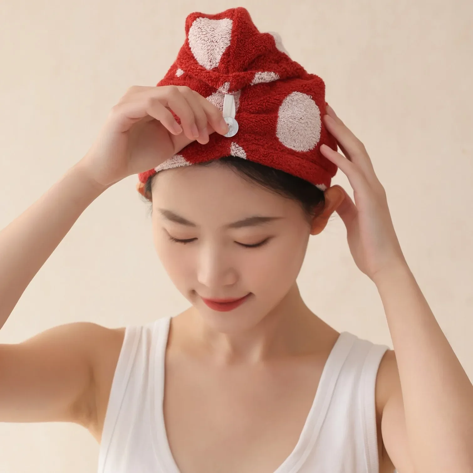 Double-sided Terry-dyed Absorbent Hair Drying Cap Pure Cotton Long-staple Cotton Air-drying Hair Towel