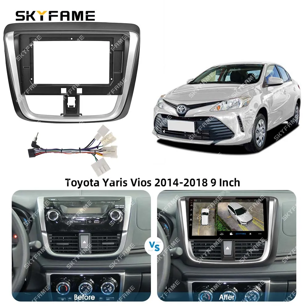 SKYFAME автомобильная рамка, лицевой адаптер, Android радиоприемник, комплект панели для установки приборной панели для Toyota Yaris Vios
