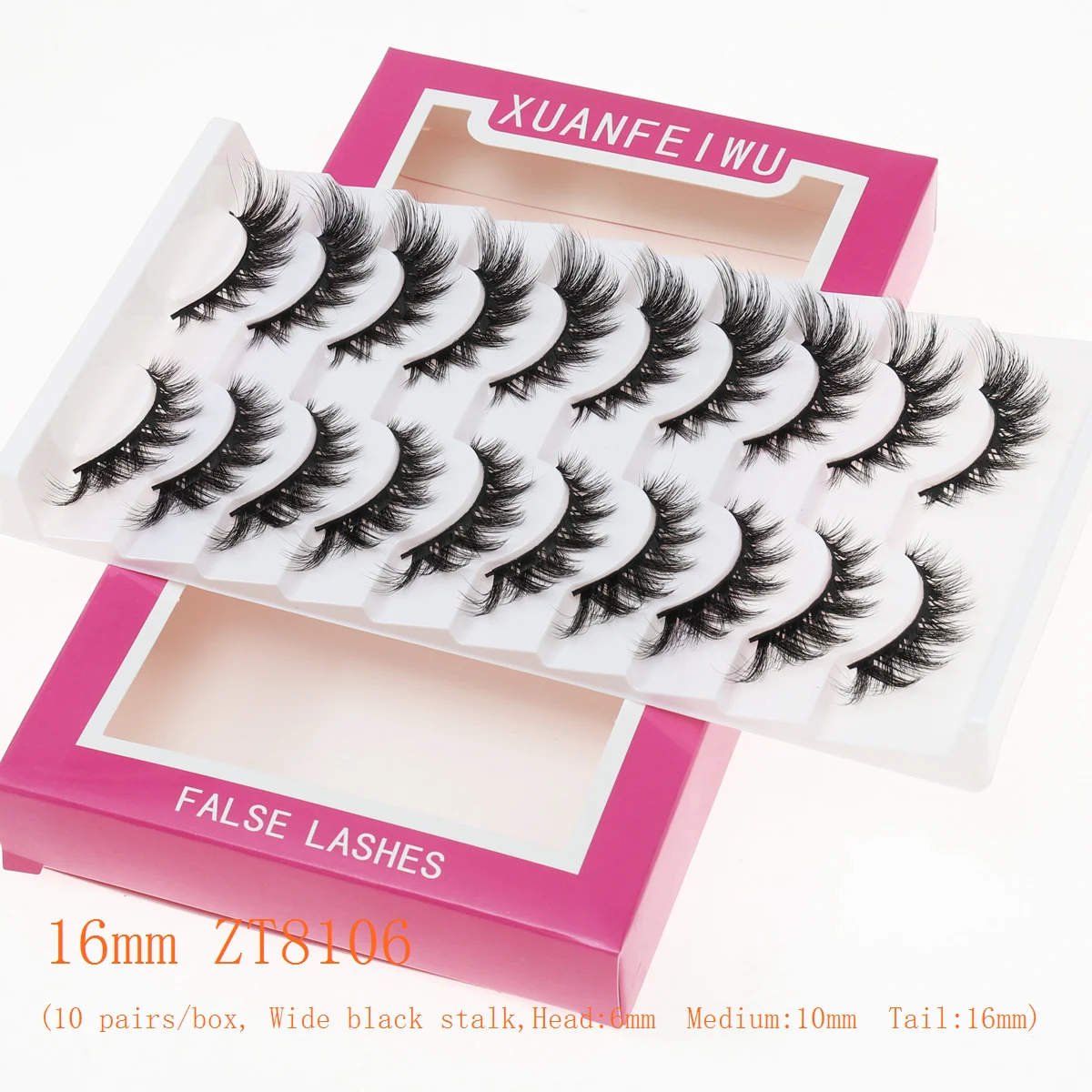 Xuanfeiwu Flauschige Wimpern Manga Cluster Fox Cat Eye DIY Streifen Falsche Wimpern Flauschige Elf Make-up Cluster Wimpern Augenschwanzverlängerung Schräge fliegende Wimpern