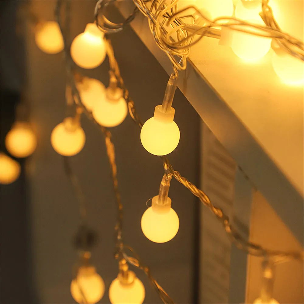 Led Ball String Lights Battery Operated String Lights Outdoor Globe Fairy Light for Wedding Halloween Garden Christmas Decor