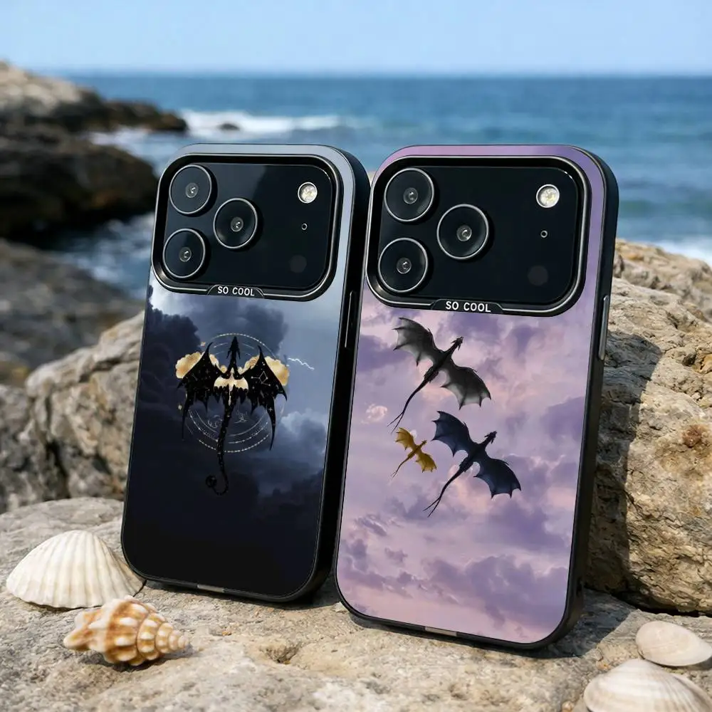 

D-Dragon F-Fourth W-Wing Phone Case For iPhone17 16 15 14 13 12 Pro Max Grey Black Matte Laser Metallic Aurora Funda