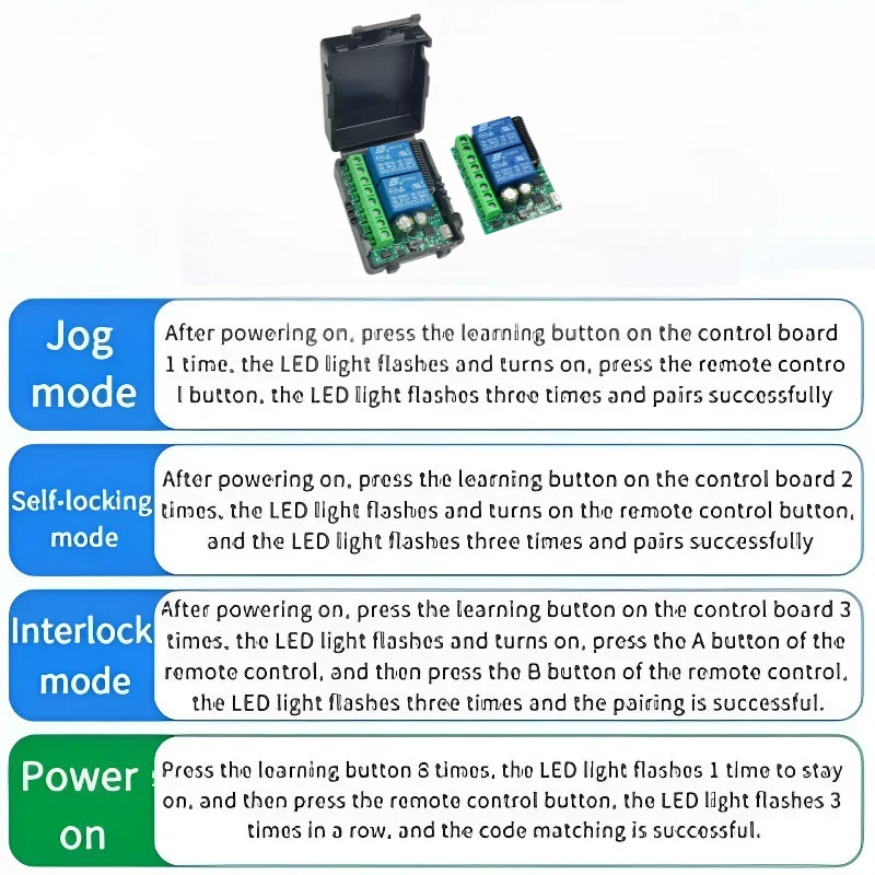 220V 2 Channel 10A Motor Forward And Reverse Telescopic Rod Wireless Remote Control Switch 433M Household Equipment Appliances