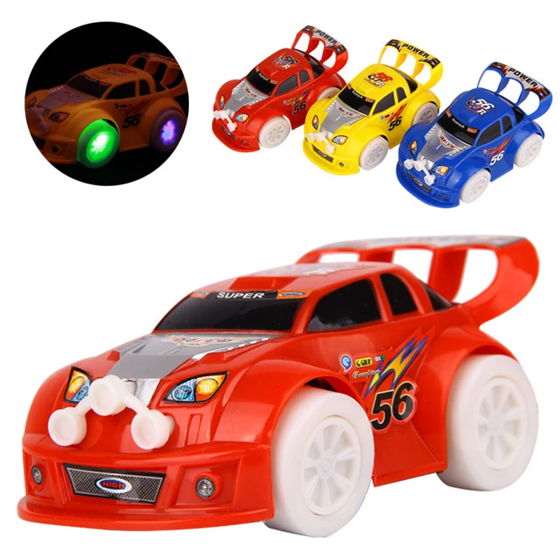 Modelo de coche brillante y fresco de dibujos animados, luces musicales eléctricas divertidas y bonitas, juguete deslumbrante, rompecabezas para niños, juguetes para niños, regalo de cumpleaños y vacaciones