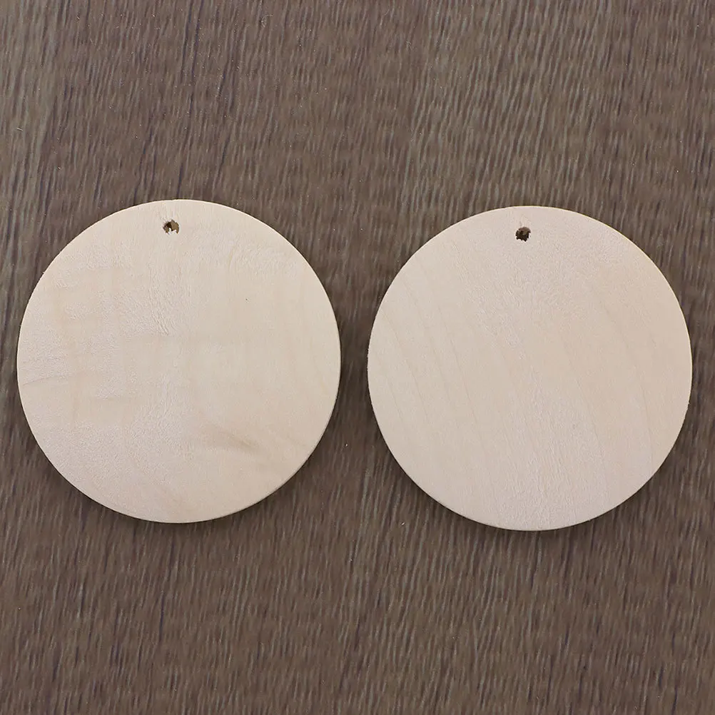 

70Pcs Round Wooden Slices Wood Pieces DIY Craft Embellishments Scrapbooking Decoupage Painting Decoration Art Supplies