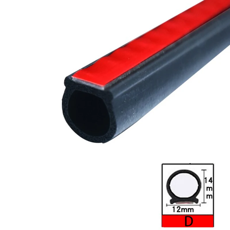 

Big D Car Door Seal Strip Rubber Big D Type Waterproof Trim Sound Insulation Soundproof Strip Car Accessories 4 Sizes