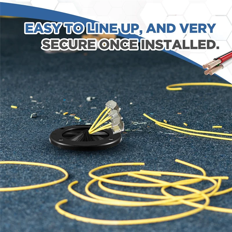 ABLK gestion des câbles au sol mural, paquet de 2, brosse ronde de 6 pouces, œillet surélevé, gestion du flux d'air au sol pour centre de données domestique