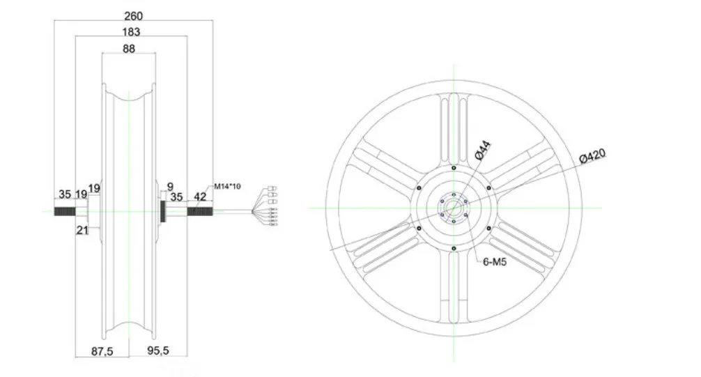 20 pollici 36V 48V 60V 250W 500W motore del mozzo della ruota della motoslitta pneumatico grasso ad alta coppia