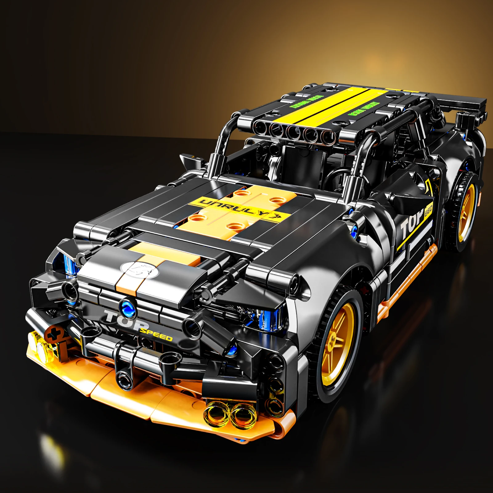 

Yema sports car building block toy, boy assembling racing car model, mechanical group, car rebound car, children's birthday gift