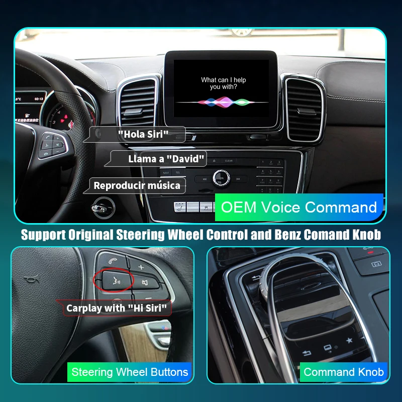 Wireless CarPlay for Mercedes Benz GLE GLS CLS 2014-2018, with Android Auto Mirror Link AirPlay Car Play  Functions