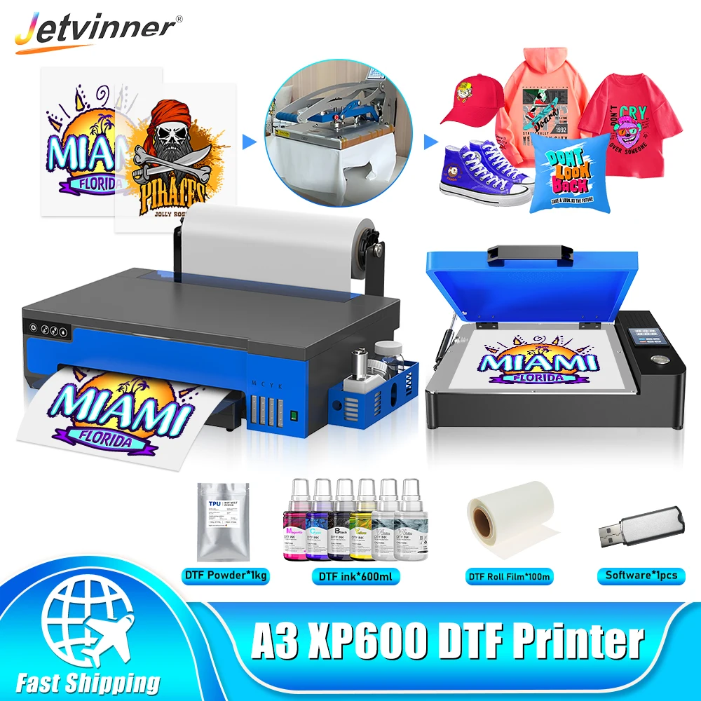 A3 XP600 DTF Printer Directly to Film Transfer Printer  T shirt Printing Machine For all Fabric DIY Print impresora dtf L18058