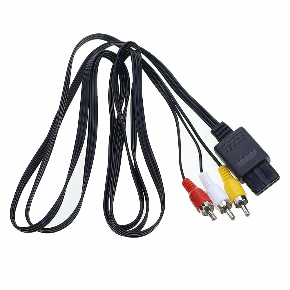 JCD 1.8m AV Audio Cable Composite Video Cord 6 Feet Line Compatible For N64/GameCube/NGC SNES SFC TV Cord Wire Game Console